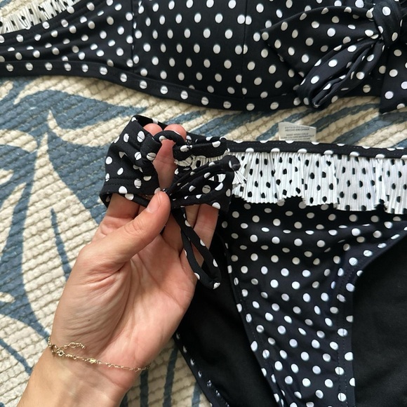 Y2k Black and White Polka Dot Bikini - Picture 3 of 6